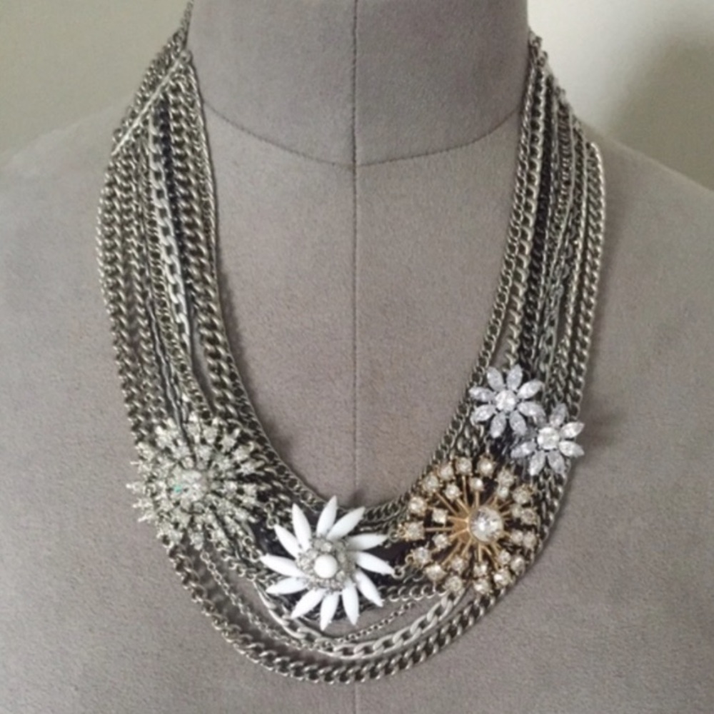 Stella & Dot | Multi Chain Metropolitan Crystal Jeweled NEW Statement Ne… - Picture 8 of 11